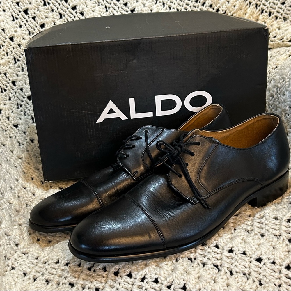 Aldo NWT Men’s Black Leather Dress Shoes - size 13